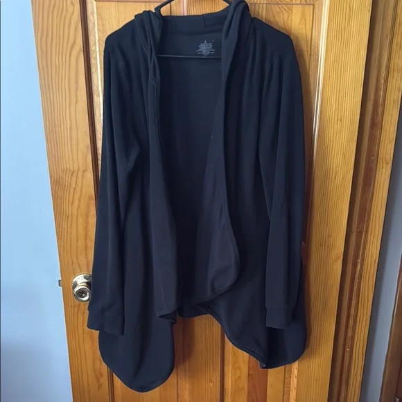 Cuddl Duds Black Open-Front Cardigan Sweater - Picture 1 of 5